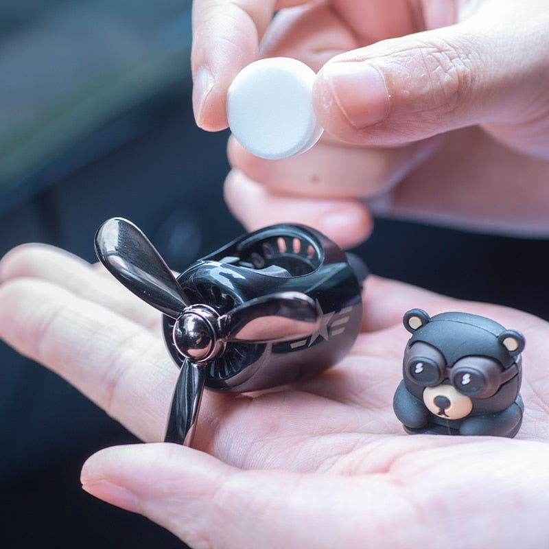 Bear PilotCar Air Freshener with Rotating Propellers