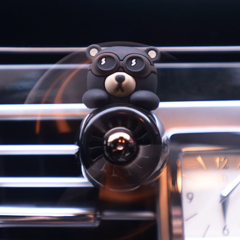 Bear PilotCar Air Freshener with Rotating Propellers